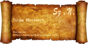 Szám Norbert névjegykártya