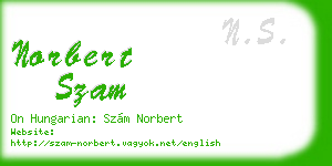 norbert szam business card